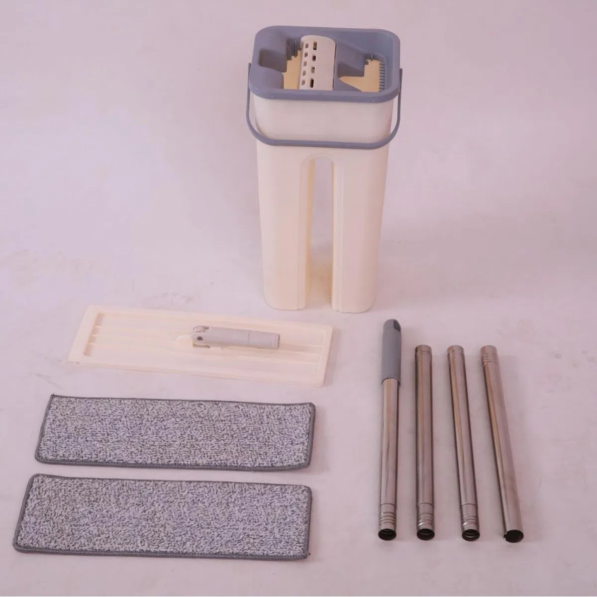 Mopa Plana Microfibra - Mopa Fregona con Cubo Escurridor - Trapeador para Limpiar Azulejos Y Paredes, Adecuado para Suelos De Madera, Vidrio, Suelos Compuestos Y Baldosas Cerámicas