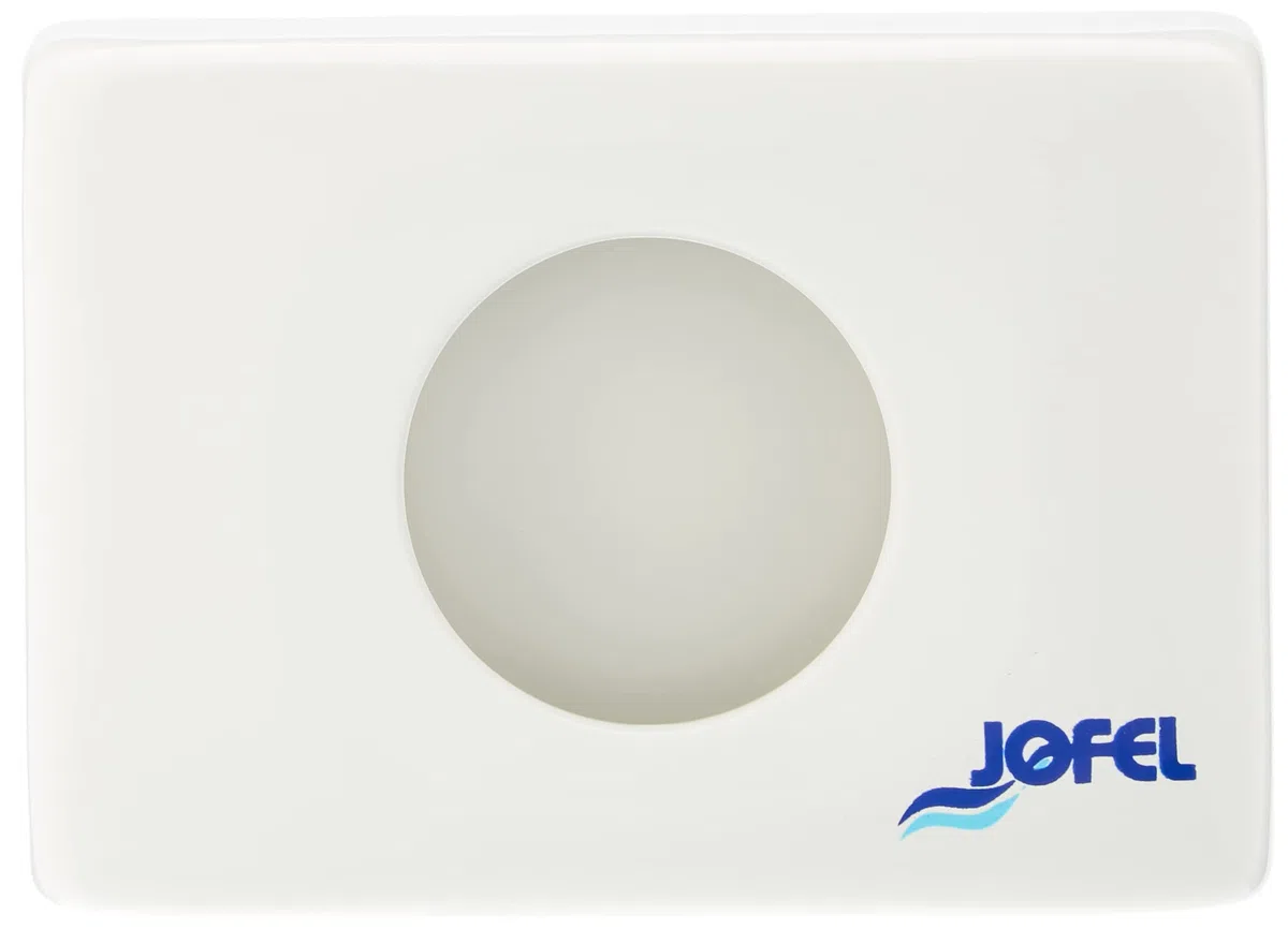 Jofel - AM32000, Dispensador Bolsas Plástico para Compresa Femenina, Fijado a Pared por Tacos, para Bolsitas Plegadas en «Z», Carga Cartucho de 25 Bolsas, Blanco