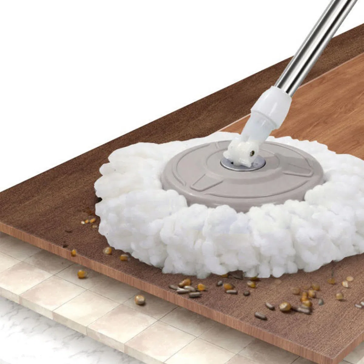 Juego de fregona y cubo, trapeador de limpieza con cesta de acero | mopa de microfibra para limpieza, suelos de baldosas y madera dura, de escurridor fácil y herramientas de limpieza del hogar