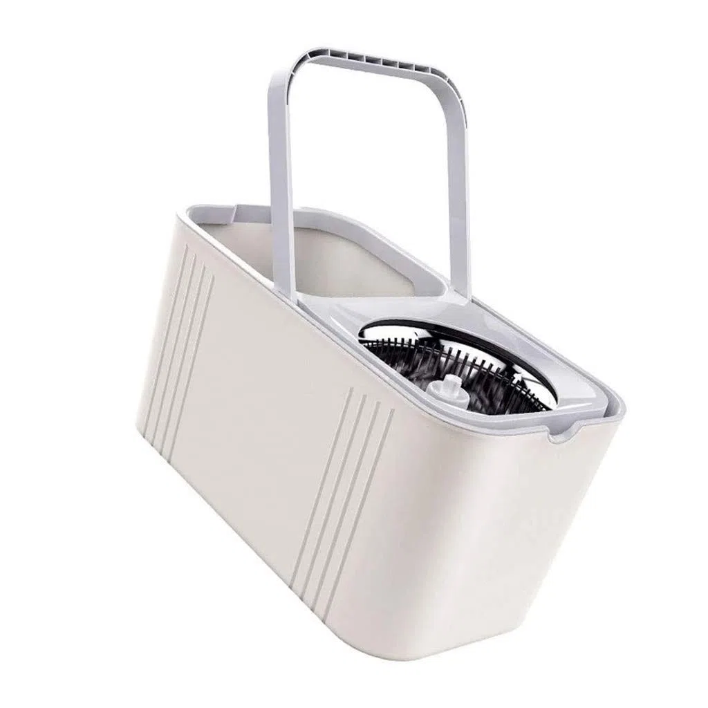 Juego de fregonas, Trapeador Giratorio de 360 Grados, trapeador con rociador for Limpieza Pisos, Juego Cubos giratorios Ruedas y Cabezales Microfibra for Inteligente