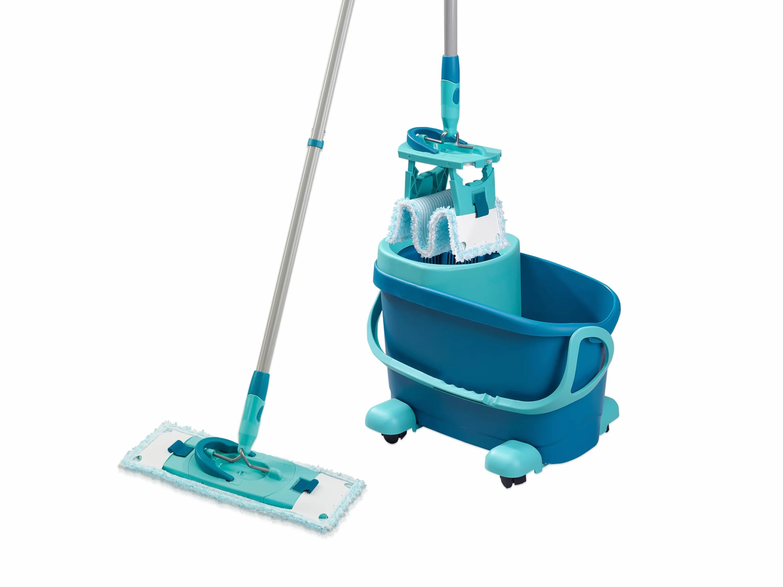 Leifheit Clean Twist M Ergo Mobile Mopa con Cubo Escurridor, Fregona Plana 33 cm