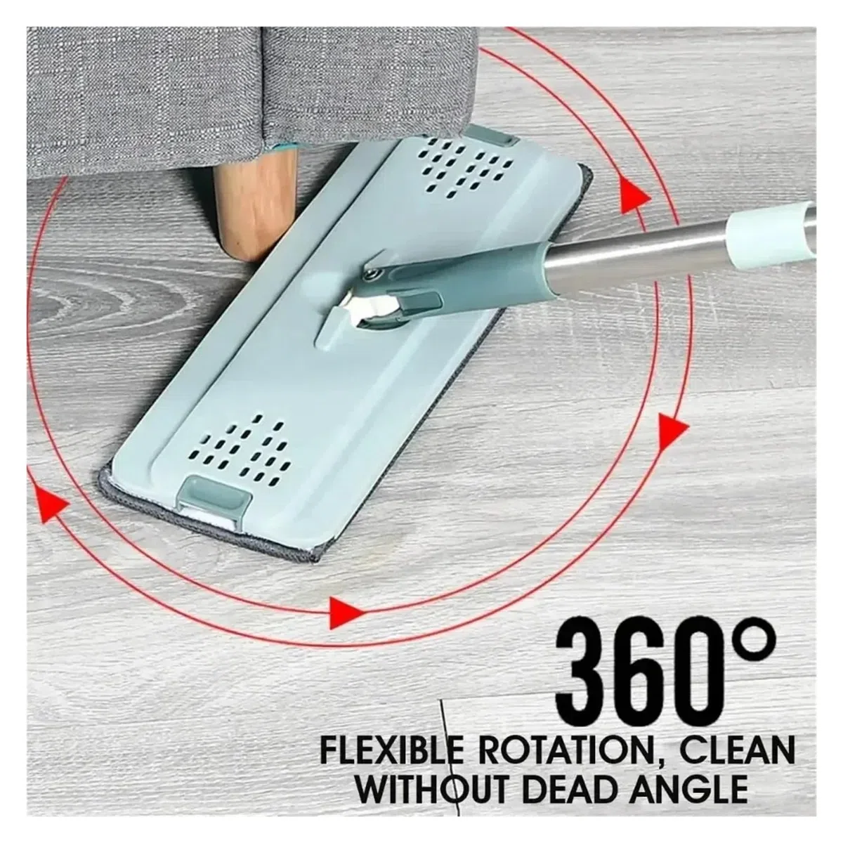 Trapeador Plano con Cubo y Cabezal de Fibra Ultrafina reemplazable for Limpieza de Pisos, cocinas, inodoros y Ventanas.(White)