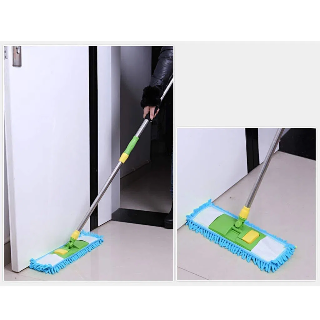 Fregona - Fregona Plana giratoria con Almohadillas Lavables y Mango Largo de Acero Inoxidable para Limpieza de Pisos de Oficina en casa Día de conmemoración para perseguir la Felicidad