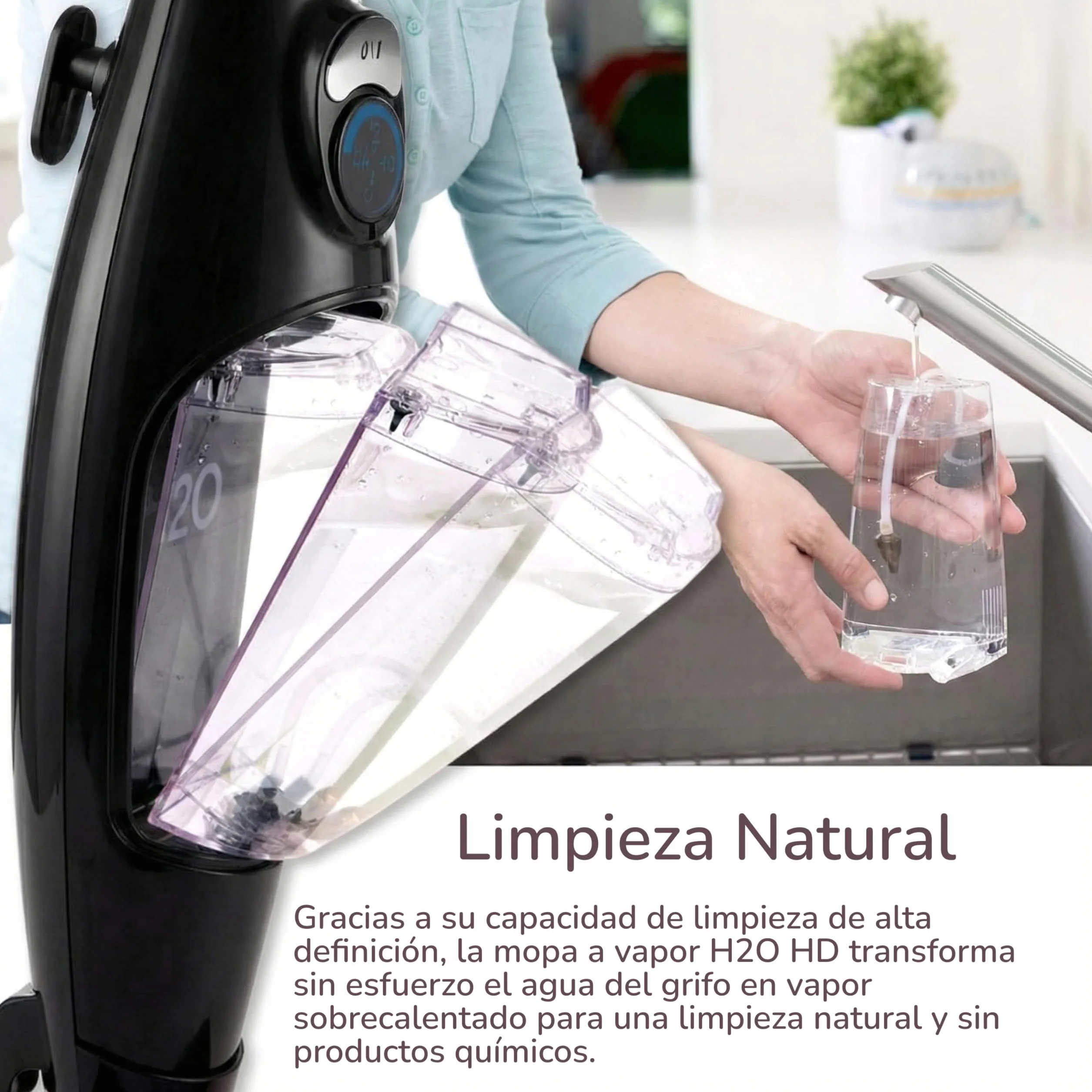H2O X5+ Mopa a Vapor 5 en 1 & Limpiador de Mano – Limpieza de Suelos, Alfombras, Ventanas y Tapicería – 1500 W, Calentamiento Rápido env. 15 Seg. (Negro)