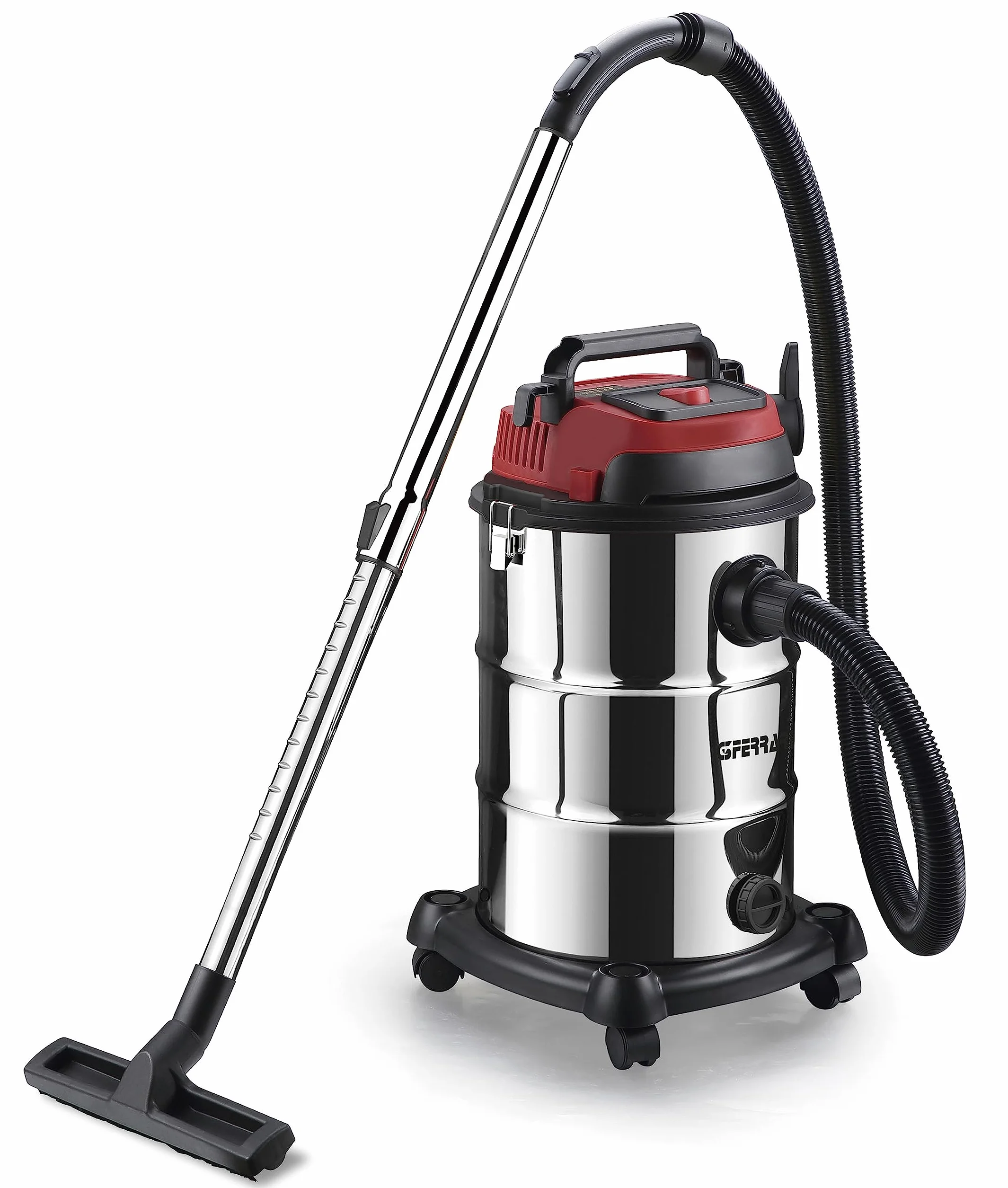 G3 Ferrari G90034 Aspiradora Seca y Húmeda 30L 1200W 18Kpa Filtro Hepa Acero Inoxidable/Rojo
