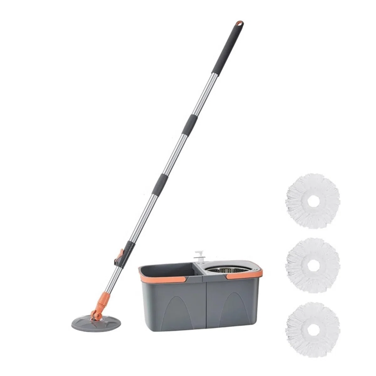 Juego de trapeador giratorio for lavado a mano perezoso, juego de cubo for trapeador desmontable con cubo, trapeador doméstico, trapeador giratorio de 360 ​​grados, limpieza del hogar(Mop Set - 3 Clot