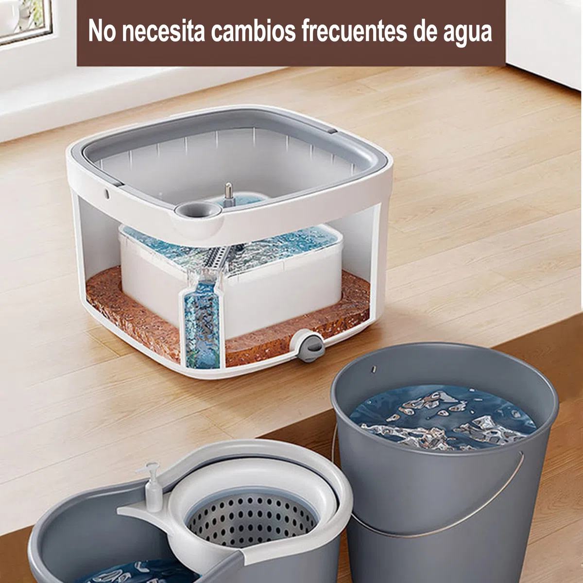 Joybos Sistema Easy Washing Square Spin Mop y Bucket con 4 Recargas