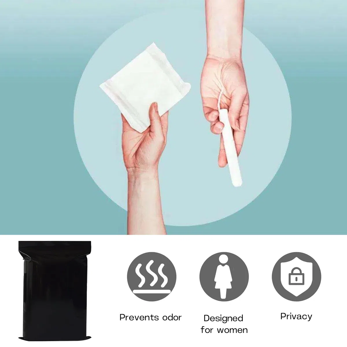 100 Piezas Bolsas Higiénicas para Compresas Sanitarias, Bolsas de Higiene Femenina Cierres, Bolsas de Eliminación de Tampones, Bolsas de Eliminación de Compresas Sanitarias para Mujer