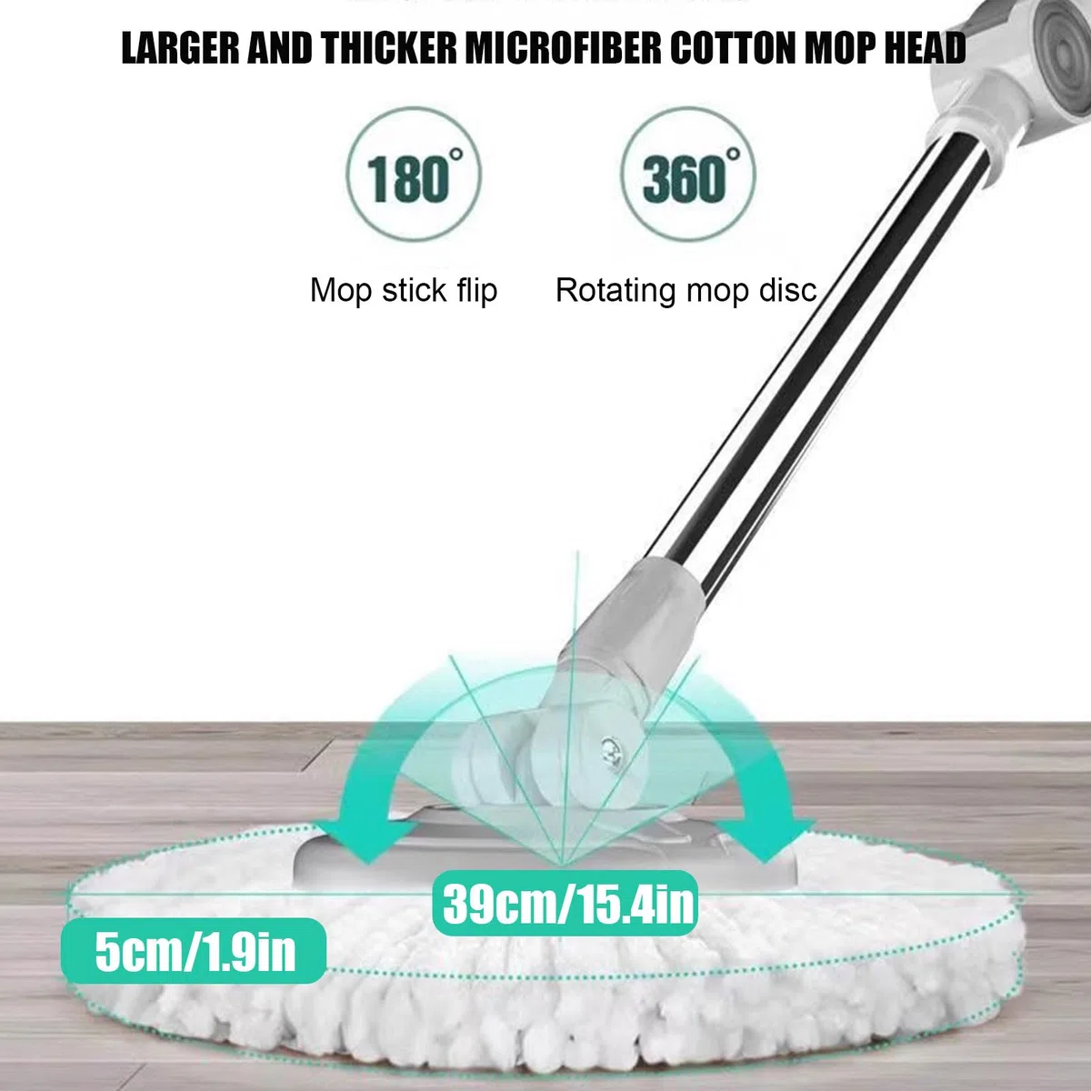 Este Juego de fregona giratoria y Cubo para el hogar - Sistema de Limpieza de Suelos con autoescurrido - 5 recambios adicionales de Cabezales de fregona de Microfibra Lavables para la limpie