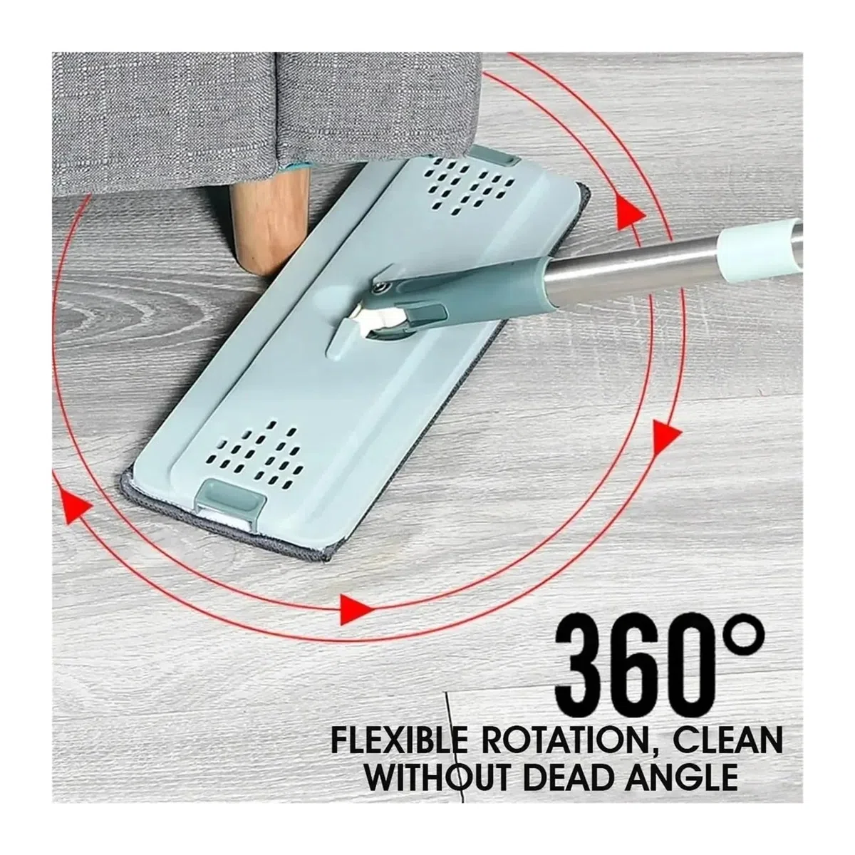 Trapeador Plano con Cubo, escurridor Manos Libres, Almohadillas de Microfibra for Limpieza de Pisos, Uso en seco o húmedo sobre Laminado de Madera Dura(Mop Set)