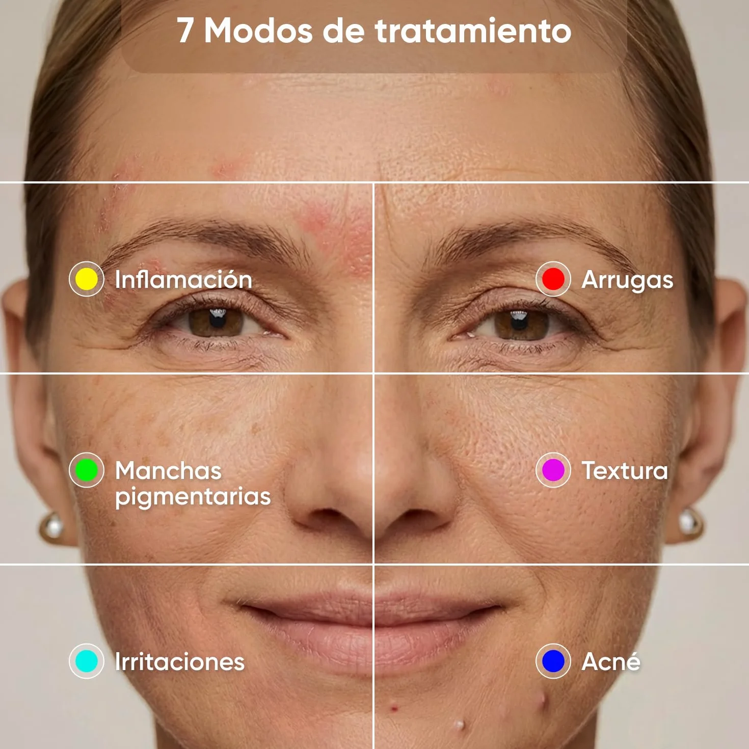 Nanoleaf Máscara LED Facial Terapia 7 Modos Luz Roja NIR Silicona Suave Fototerapia Recargable
