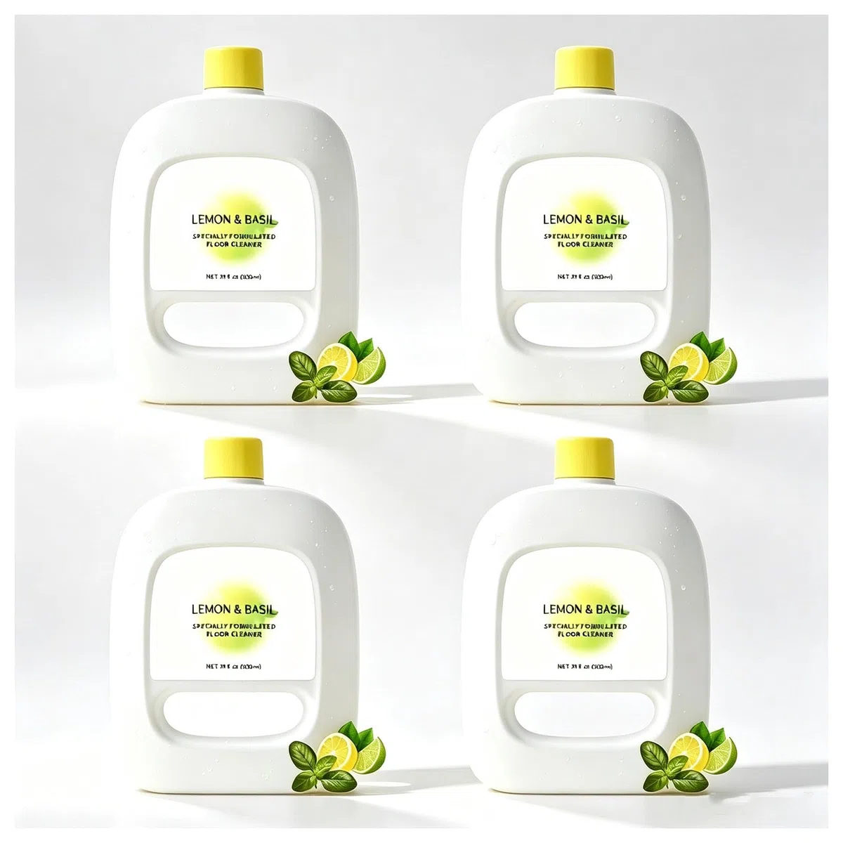 Solución limpiadora para suelos compatible con Narwal Freo J Series | Aroma a limón y albahaca | Limpieza multisuperficie | 1L(4PCS)