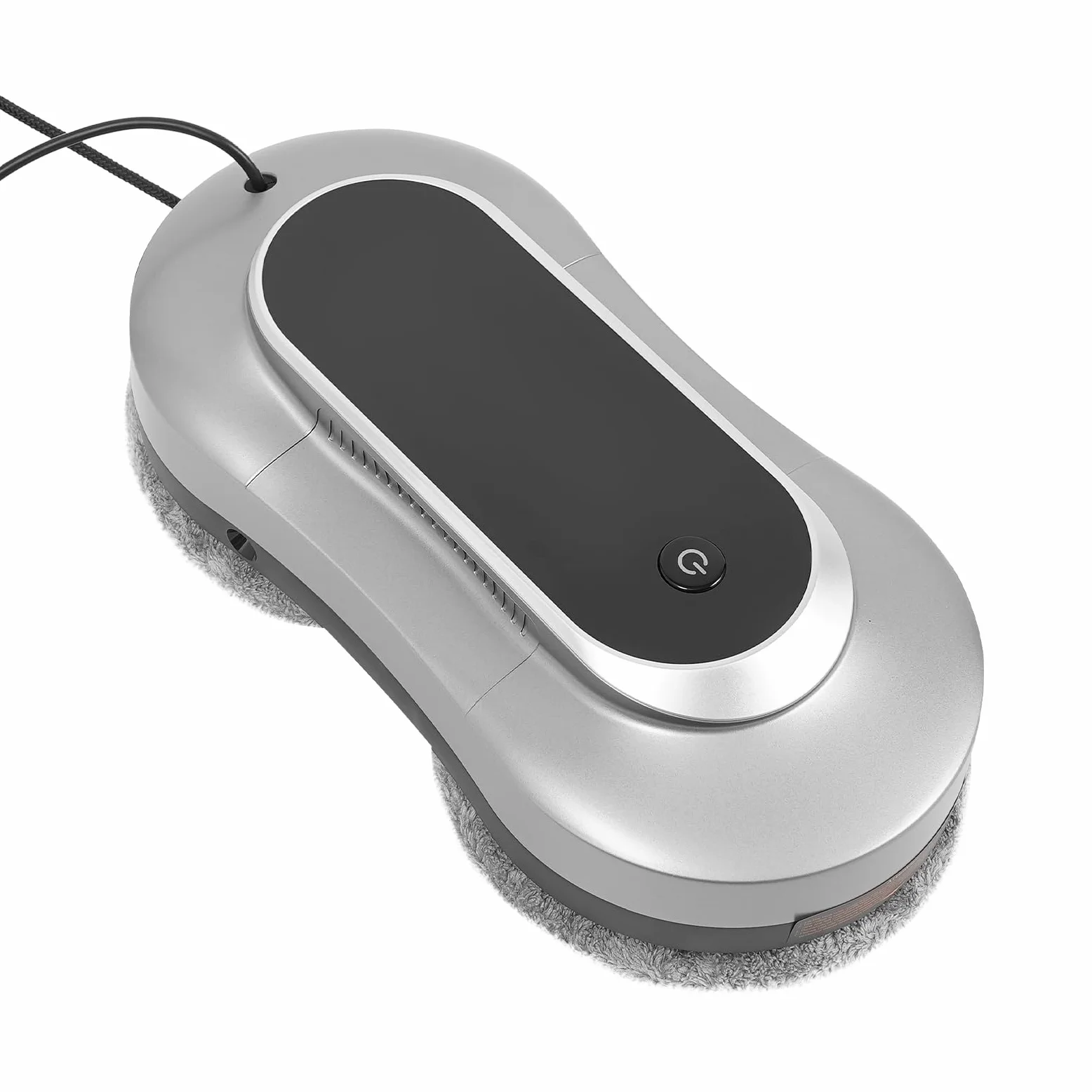 Robot limpiador de ventanas con doble pulverización y 3200 Pa para vidrio | Con energía de emergencia UPS - seguro sobre espejos de vidrio y azulejos (gris plata)