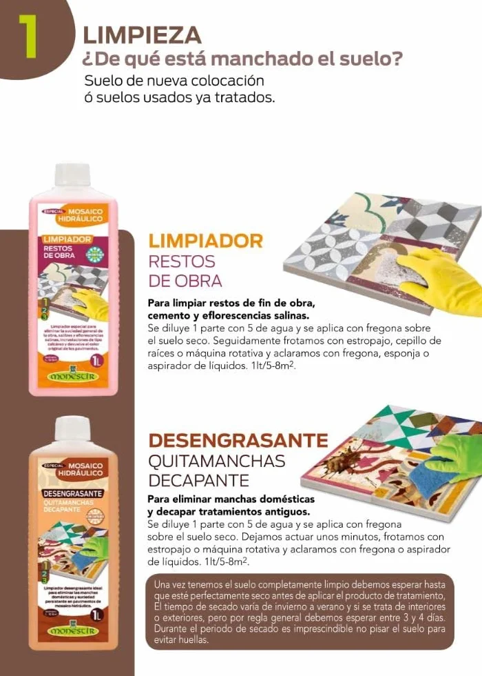 MONESTIR - Protector Antimancha Efecto Mojado, Especial Mosaico Hidráulico - 5 Litros