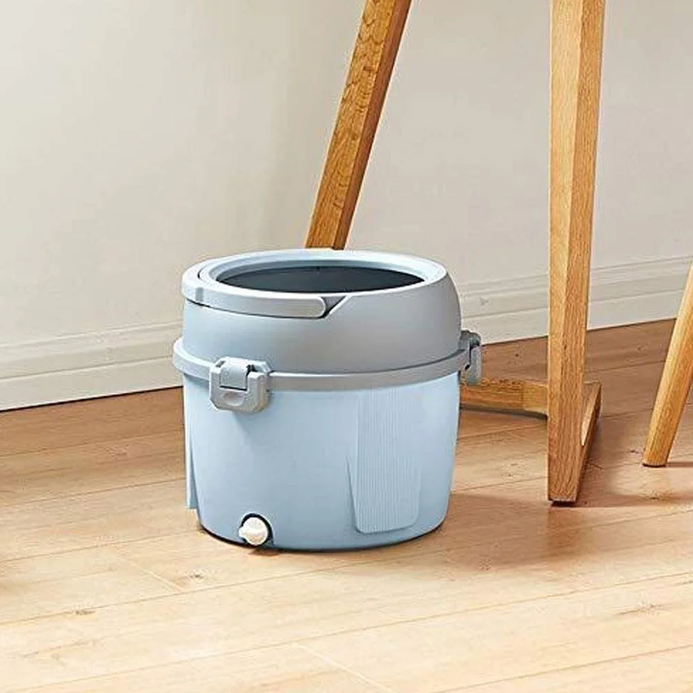 Fregona giratoria, Fregona, Sistema de Cubo fregona Giratorio 360 Grados con 2 Cabezales Microfibra y Mango Ajustable for el hogar