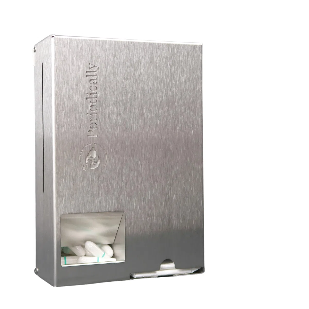 Periodically Dispensador de tampones y compresas, acero inoxidable (sin revestimiento)