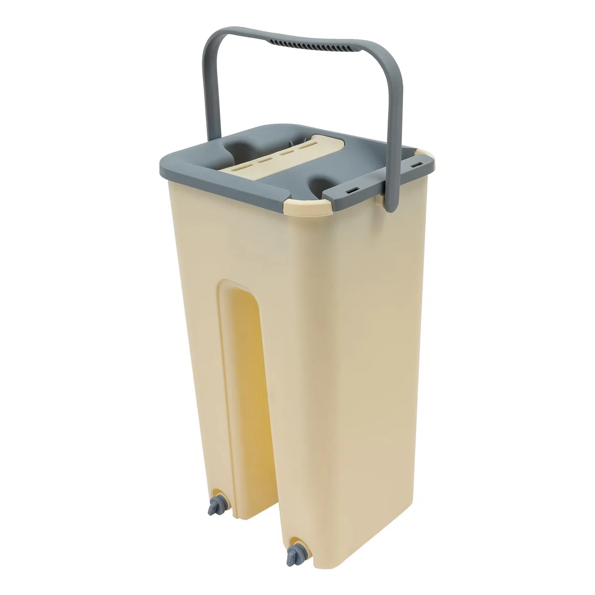 Juego de fregona con cubo, fregona plana y juego de cubos para una limpieza eficiente del suelo - Cómoda limpieza con mango largo - Incluye 10 toallitas - fregona plana con mango largo