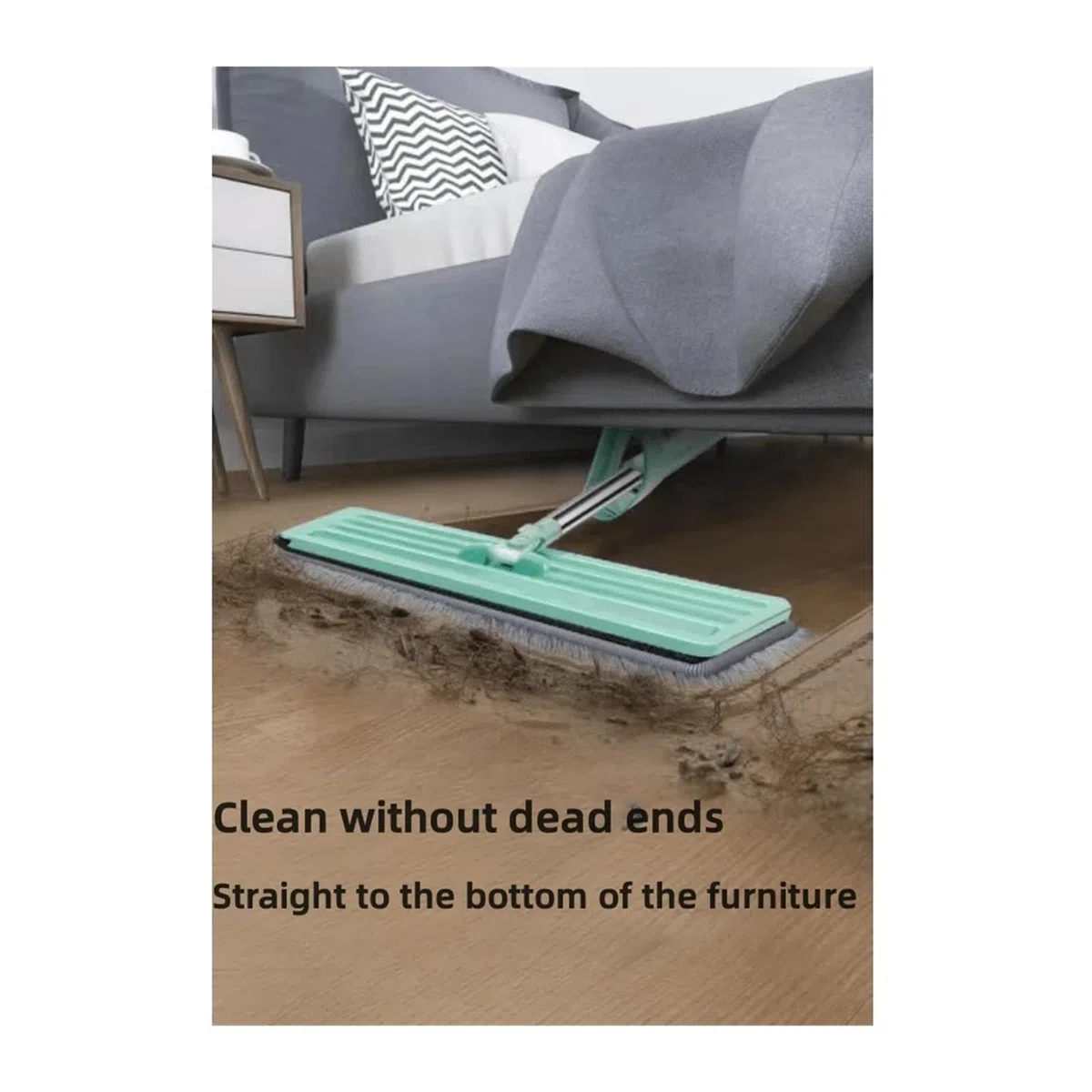 Trapeador húmedo y seco de doble propósito, trapeador plano manos libres, trapeador giratorio seco for el hogar, trapeador for pisos de baldosas, sin esquinas muertas, limpieza de huecos(1 Mop 5 Cloth