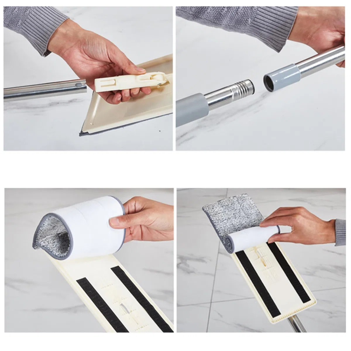 Mopa Plana Microfibra - Mopa Fregona con Cubo Escurridor - Trapeador para Limpiar Azulejos Y Paredes, Adecuado para Suelos De Madera, Vidrio, Suelos Compuestos Y Baldosas Cerámicas