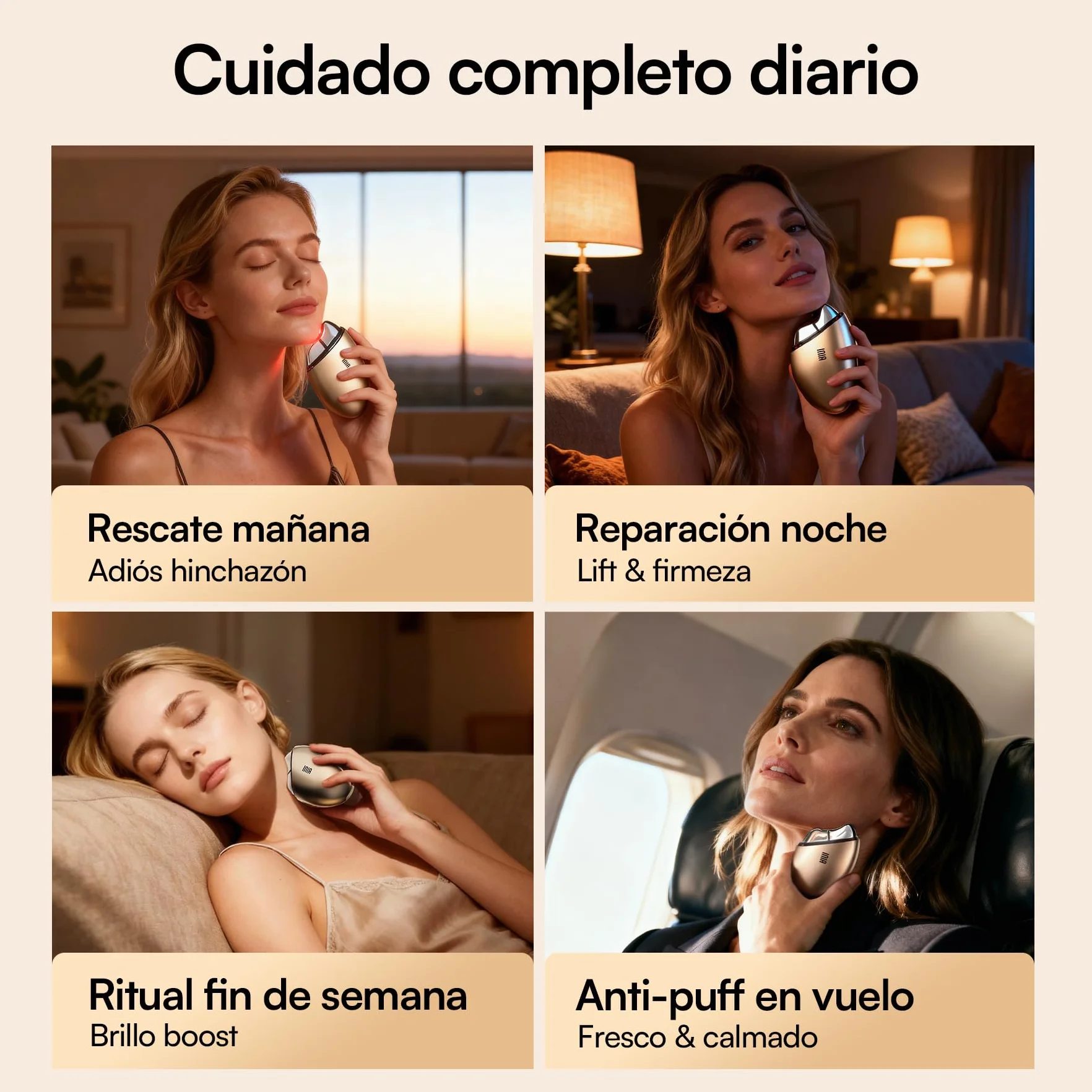 INIA Masajeador facial 7 en 1 Gua Sha para cara y cuello, con terapia de luz roja, modo de calor y crioterapia para purificar y tonificar