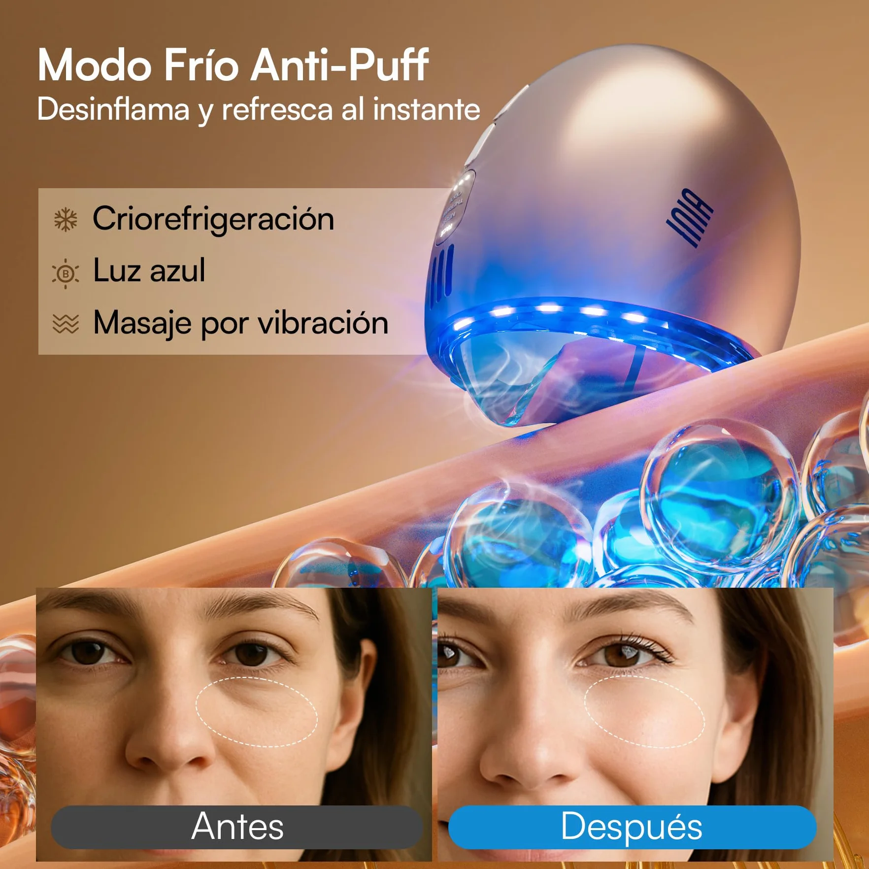 INIA Masajeador facial 7 en 1 Gua Sha para cara y cuello, con terapia de luz roja, modo de calor y crioterapia para purificar y tonificar